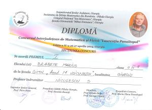 Diploma I Panaitopol 2014